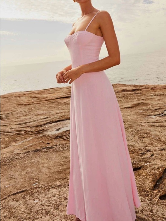 Peppermayo Dresses & Skirts - Elegant Pink Spaghetti-Strap Maxi Dress
